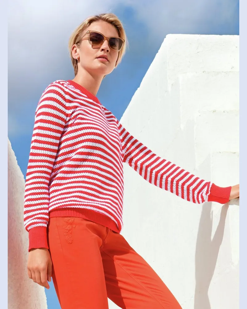 Peter Hahn Rundhals-Pullover  rot Rot