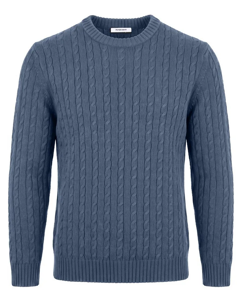 Peter Hahn Rundhals-Pullover  blau Blau