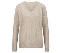 V-Pullover aus 100% Kaschmir  beige