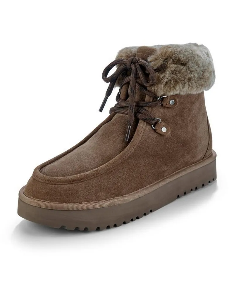 paul green Schnür-Stiefelette  beige Beige