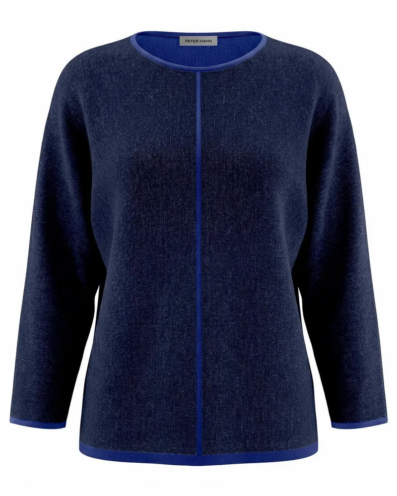 Peter Hahn Rundhals-Pullover  blau Blau