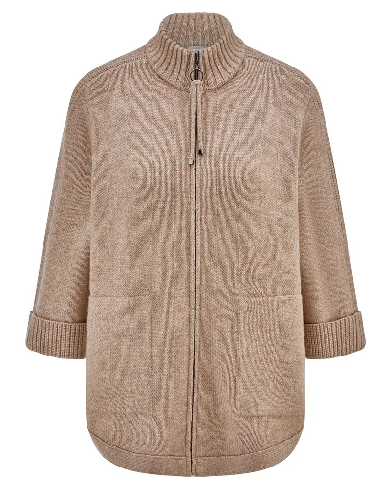 Rabe Strickjacke Stehkragen  beige Beige