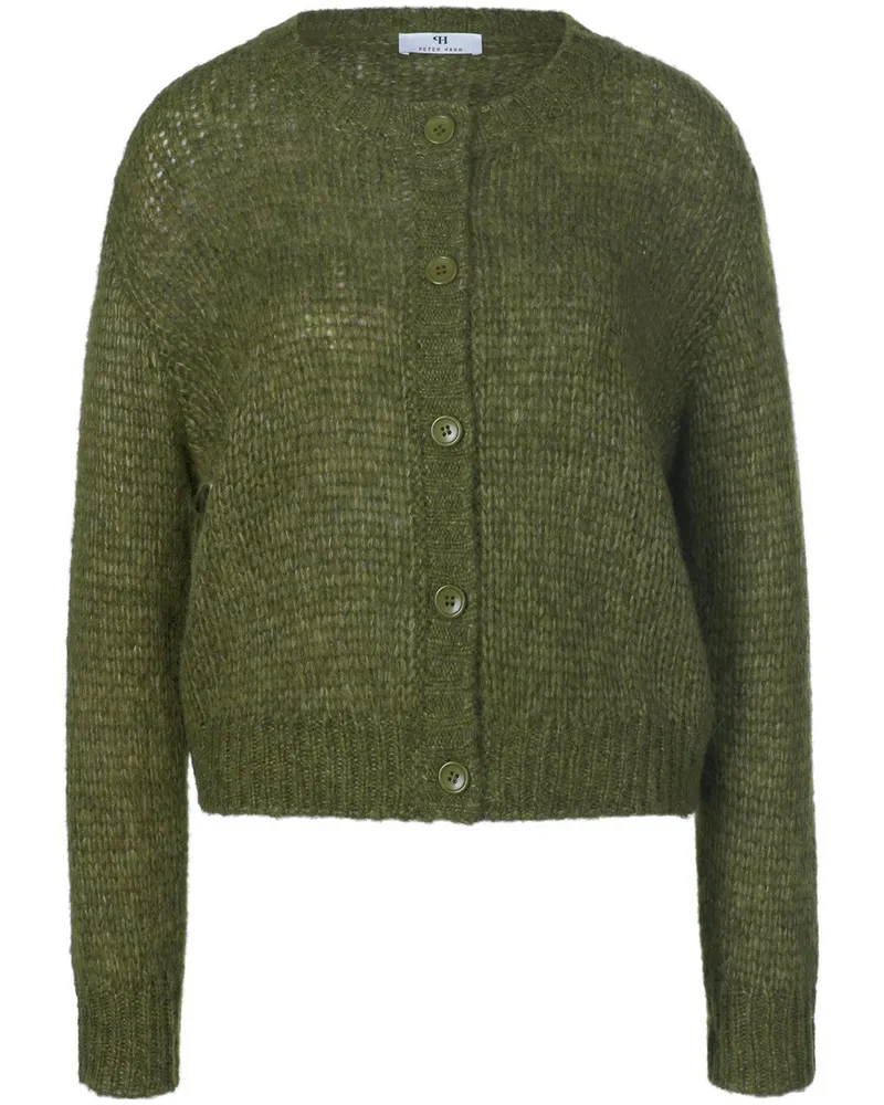 Peter Hahn Strickjacke überschnittener Schulter  grün Grün
