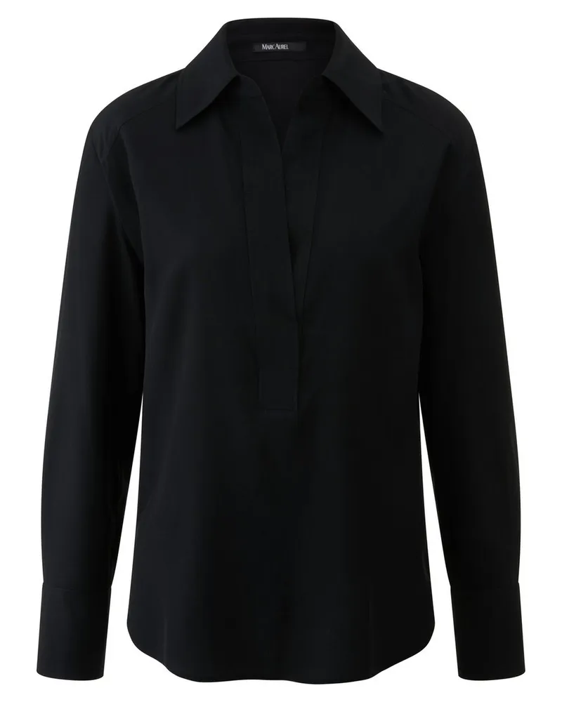 MARC AUREL Bluse Hemdkragen  schwarz Schwarz
