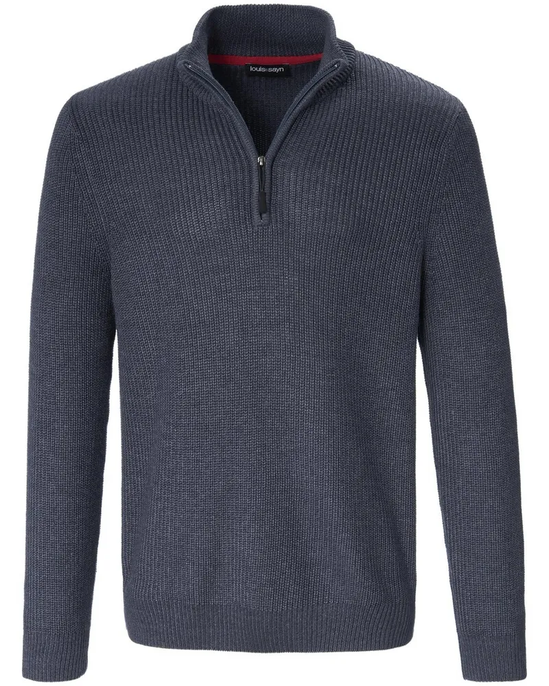 Louis Sayn Pullover Stehbundkragen  blau Blau