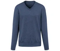 V-Pullover aus 100% Premium-Kaschmir  Cashmere blau