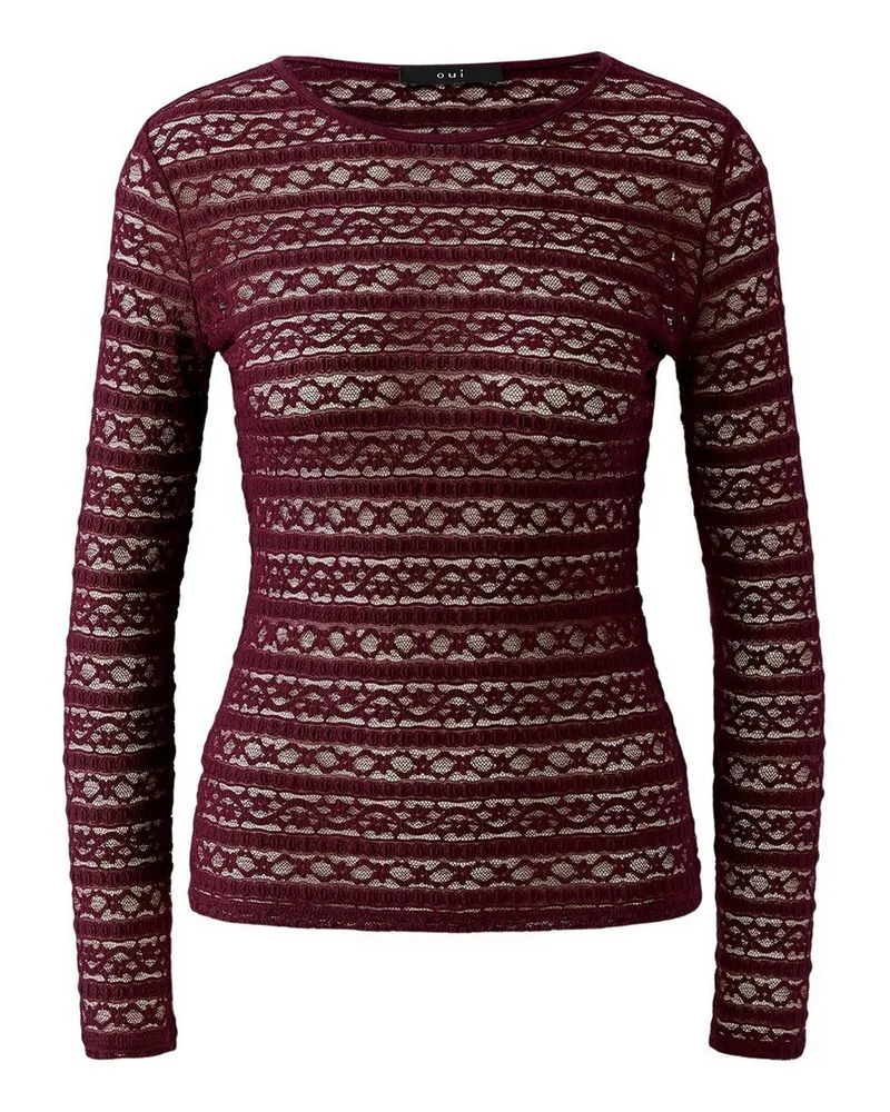 Oui  Rundhals-Shirt  rot Rot