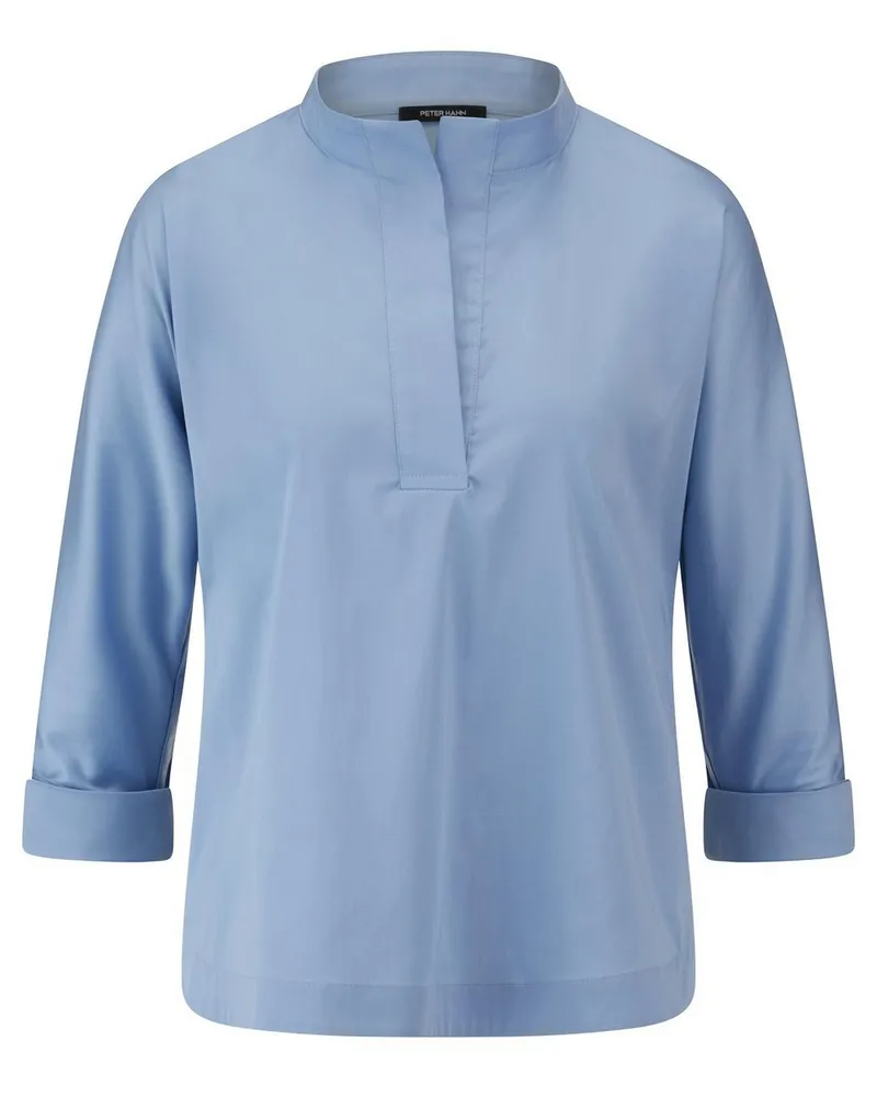 Peter Hahn Bluse Stehkragen  blau Blau