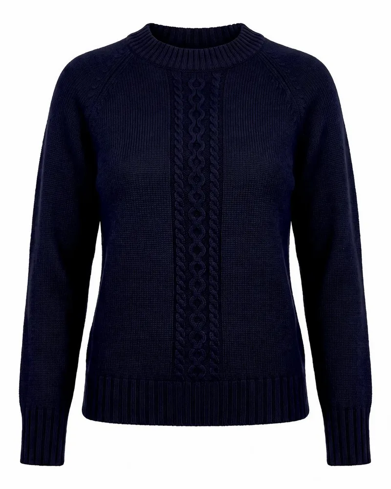 Peter Hahn Pullover Stehkragen  blau Blau