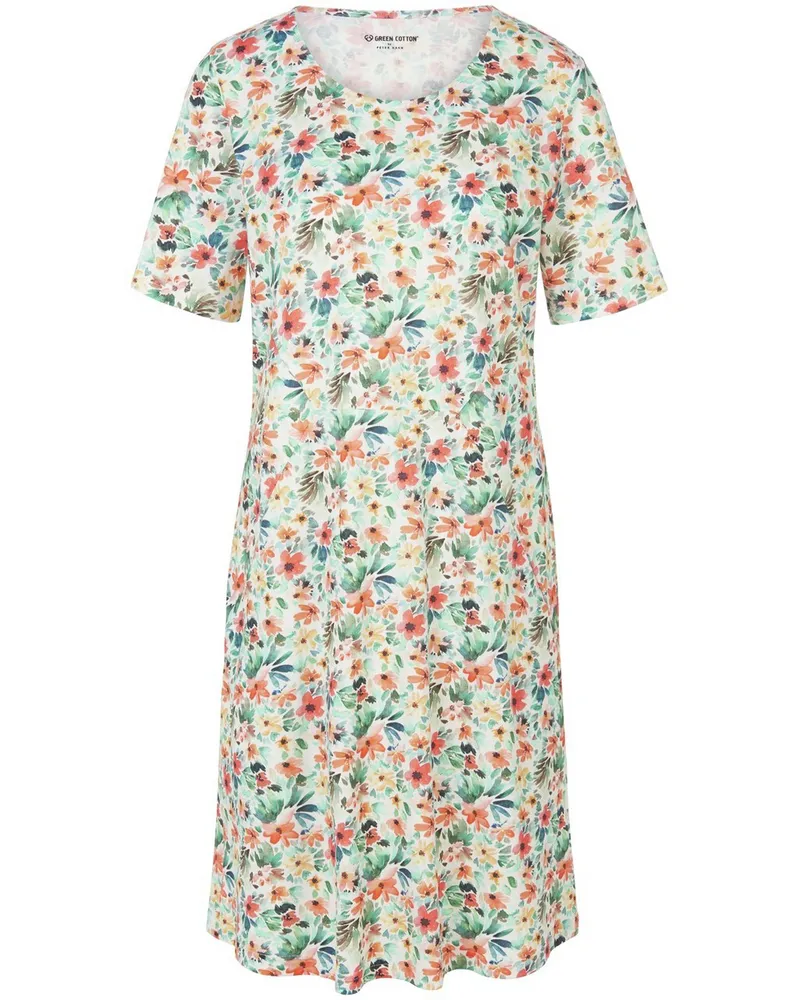 Green Cotton Jersey-Kleid Louise  mehrfarbig Mehrfarbig