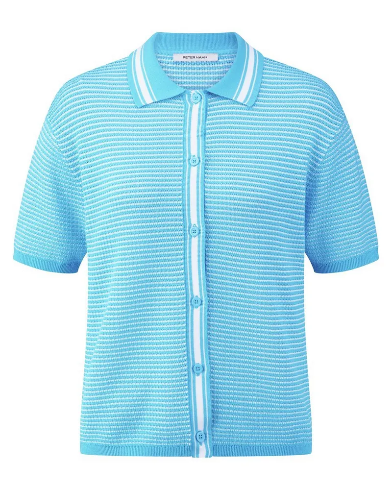 Peter Hahn Polo-Strickjacke  türkis Türkis