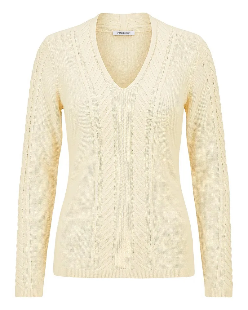 Peter Hahn V-Pullover Kaschmir  weiss Weiss