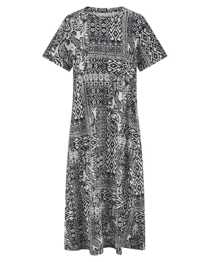 Green Cotton Kleid Isa  schwarz Schwarz