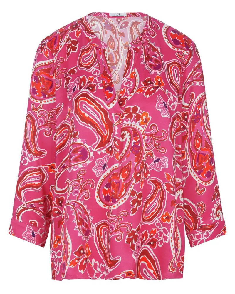 Peter Hahn Bluse Rundhals-Ausschnitt  pink Pink