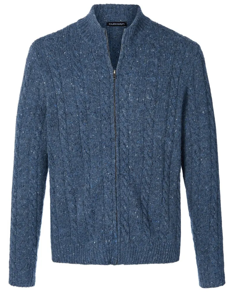 Louis Sayn Strickjacke Stehkragen  blau Blau
