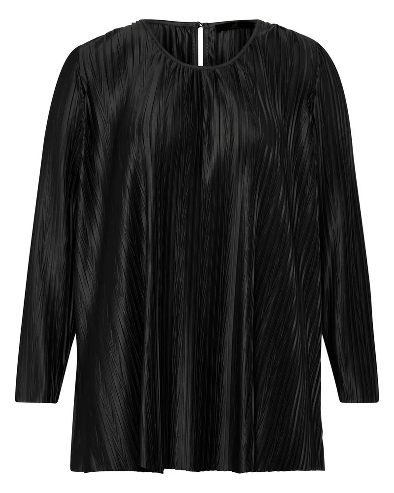 Emilia Lay Plissee-Bluse Rundhals-­Ausschnitt  schwarz Schwarz