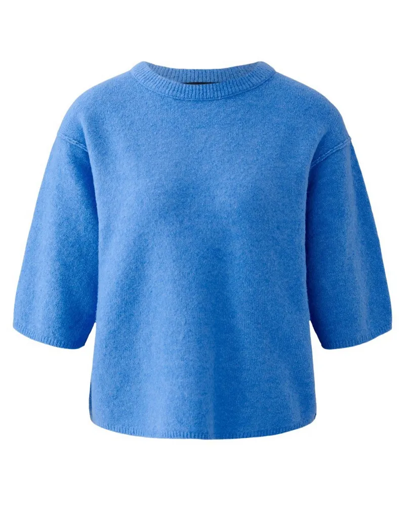 Oui  Rundhals-Pullover  blau Blau