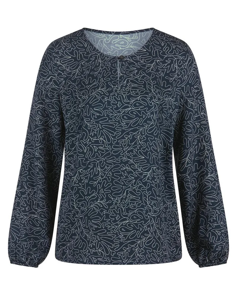 Peter Hahn Bluse Rundhals-Ausschnitt  blau Blau