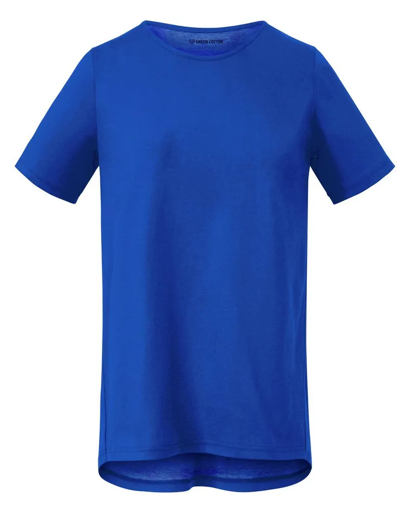 Green Cotton Rundhals-Shirt Benedikte  blau Blau