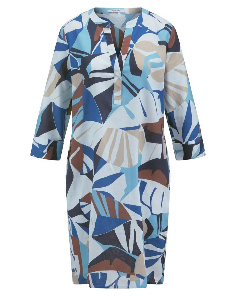 Peter Hahn Kleid V-Öffnung  blau Blau