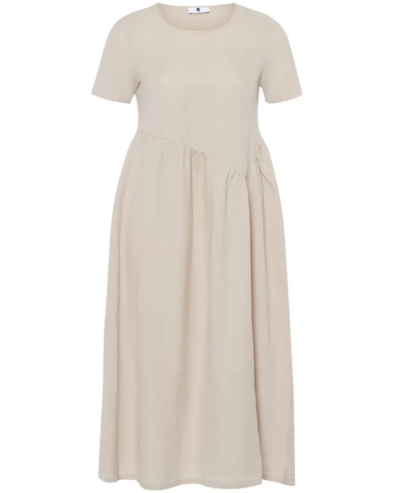 Anna Aura Kleid Rundhals-Ausschnitt  beige Beige