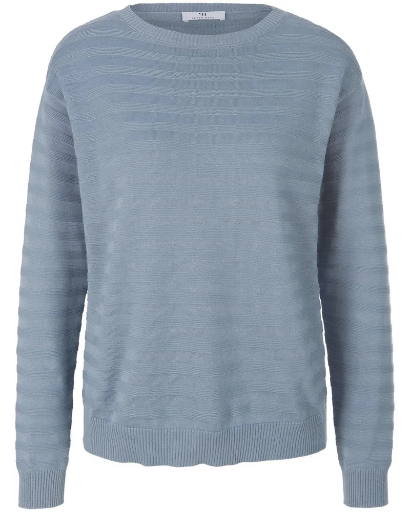 Peter Hahn Rundhals-Pullover aus 100% SUPIMA®-Baumwolle  blau Blau