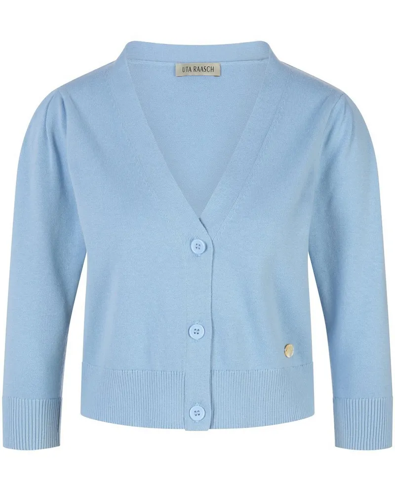 UTA RAASCH Strickjacke V-Ausschnitt  blau Blau