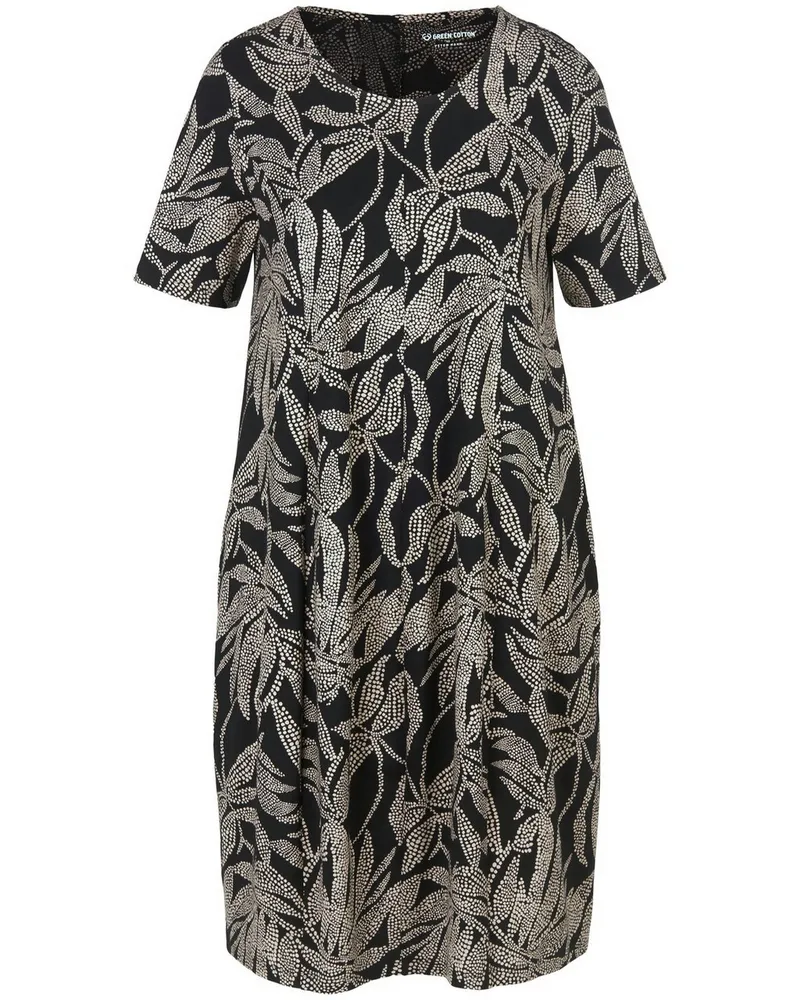 Green Cotton Jersey-Kleid Oda  schwarz Schwarz
