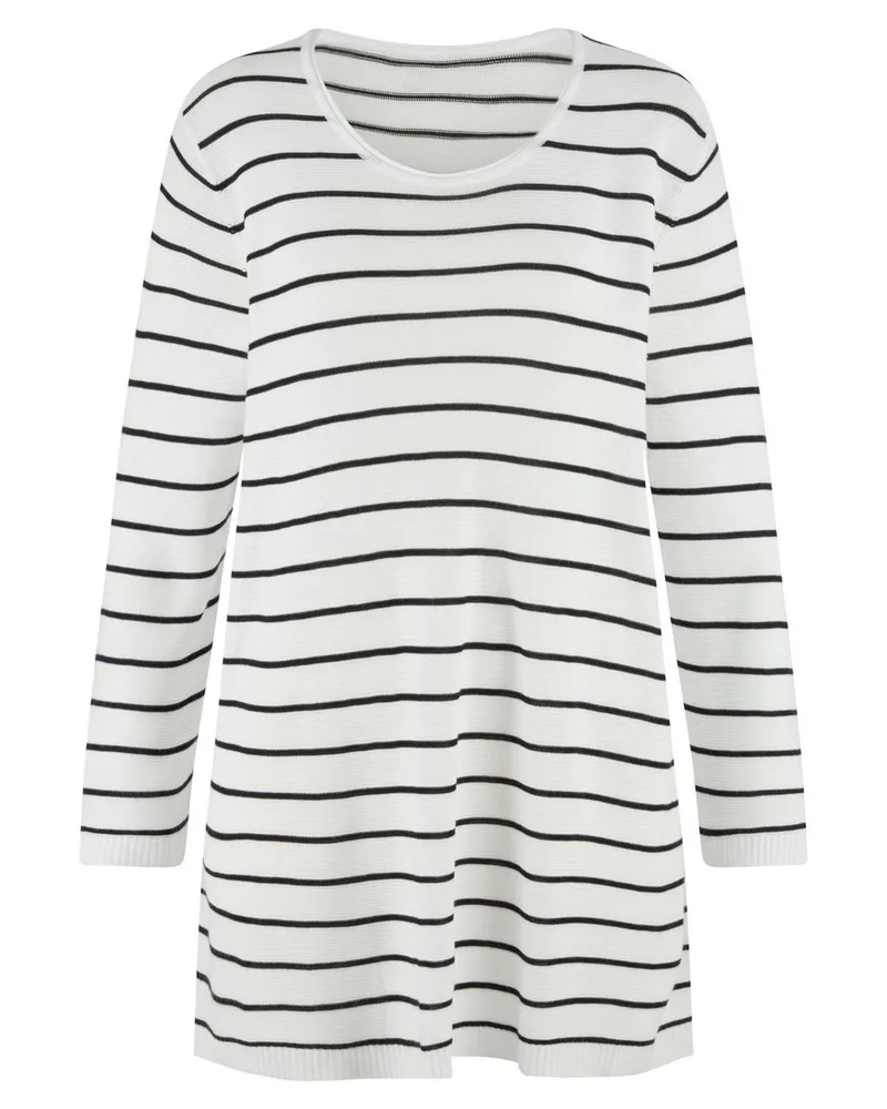 Emilia Lay Rundhals-Pullover 3/4-Arm  weiss Weiss