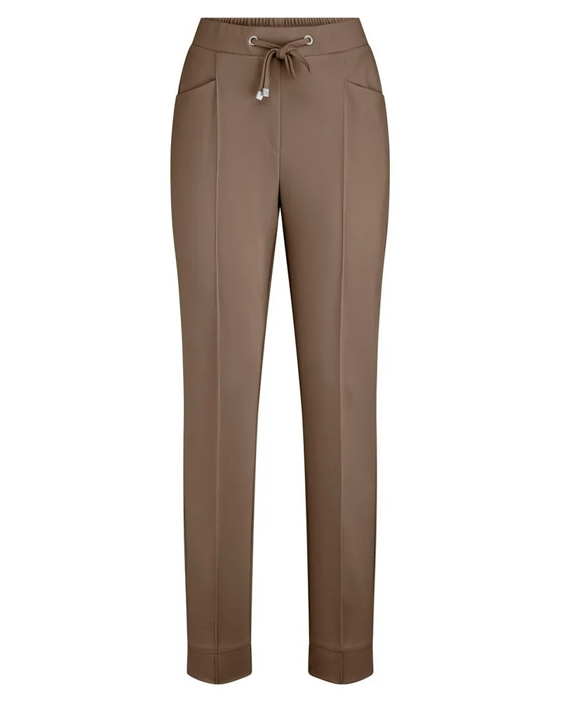 Peter Hahn Knöchellange Slim Fit-Jersey-Hose  braun Braun