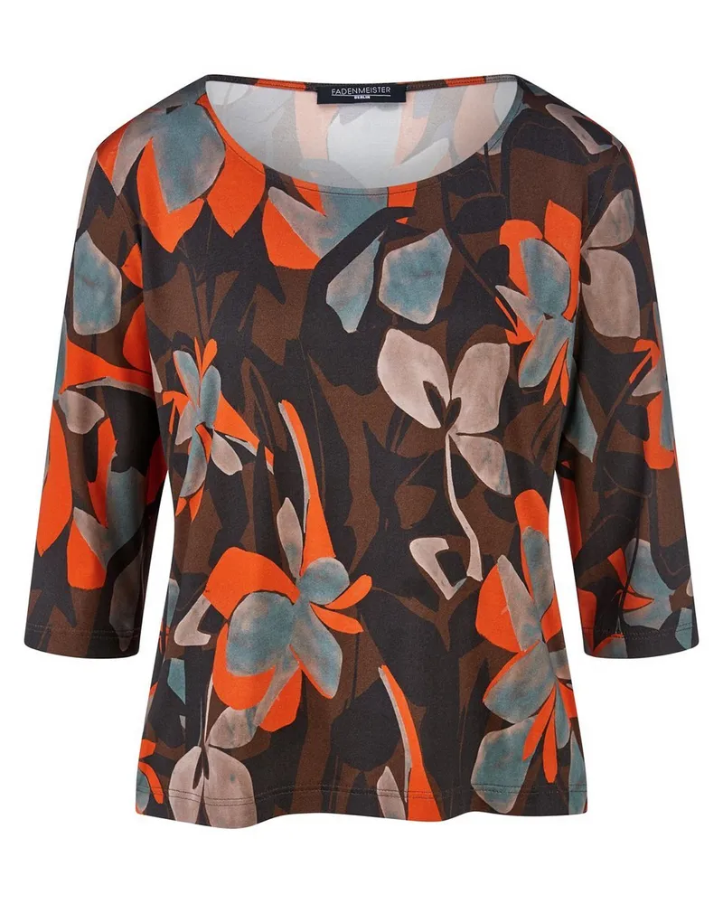 FADENMEISTER BERLIN Rundhals-Shirt 3/4-Arm  braun Braun