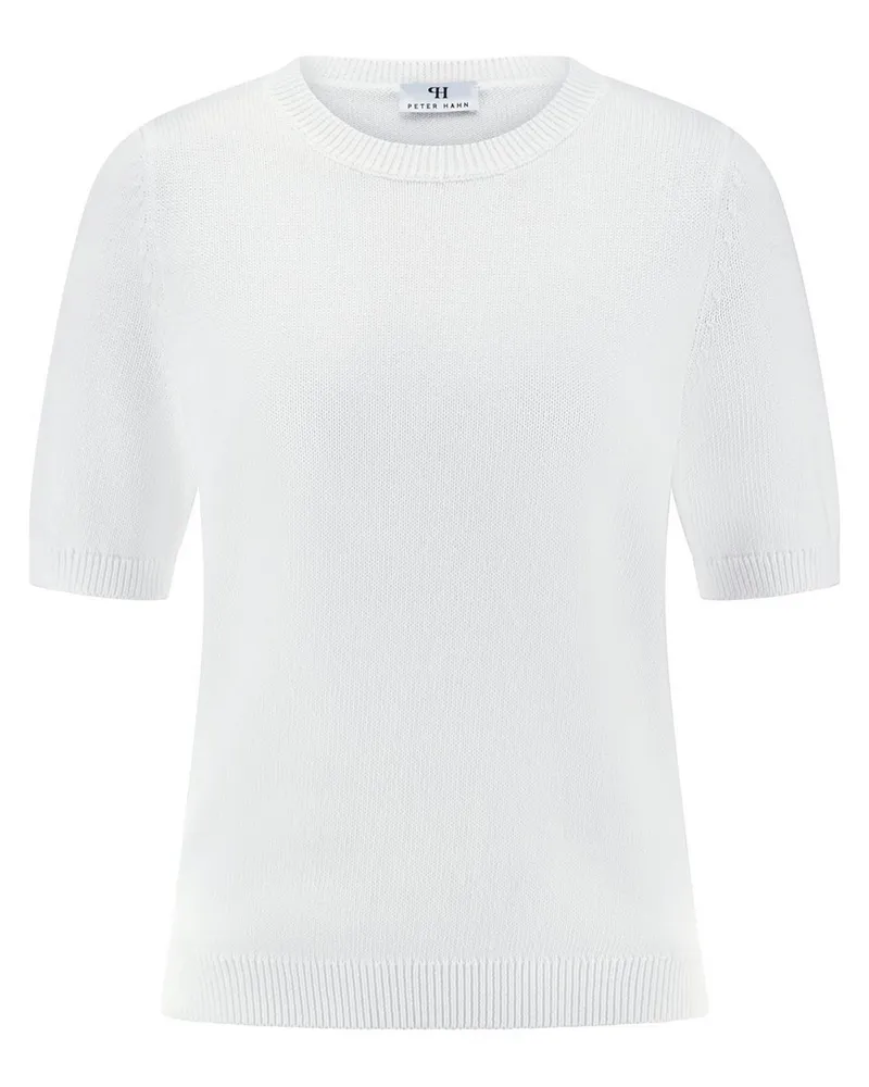 Peter Hahn Rundhals-Twinset  weiss Weiss