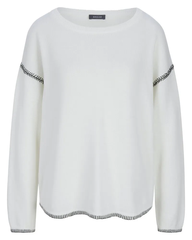 Basler Strickpullover  weiss Weiss