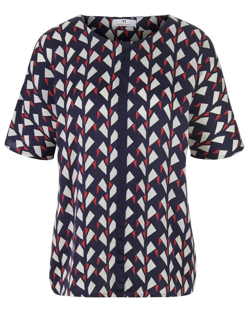 Peter Hahn Bluse Rundhals-Ausschnitt  blau Blau