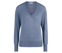 V-Pullover  blau