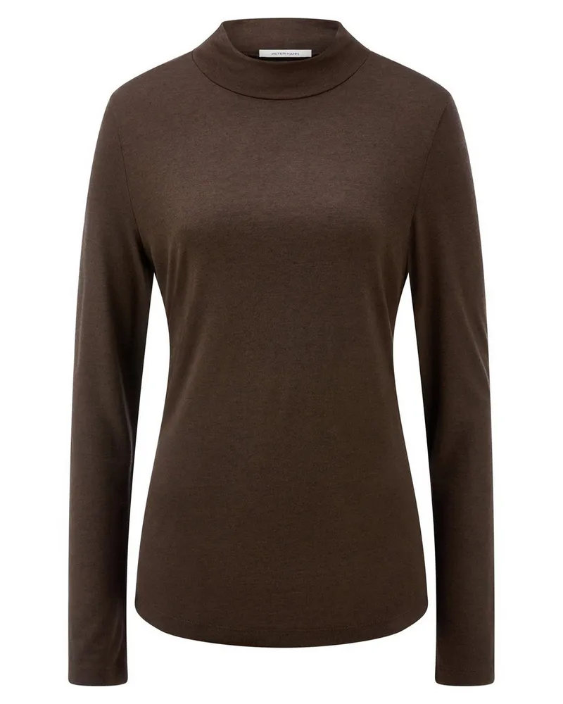 Peter Hahn Shirt Stehkragen  braun Braun
