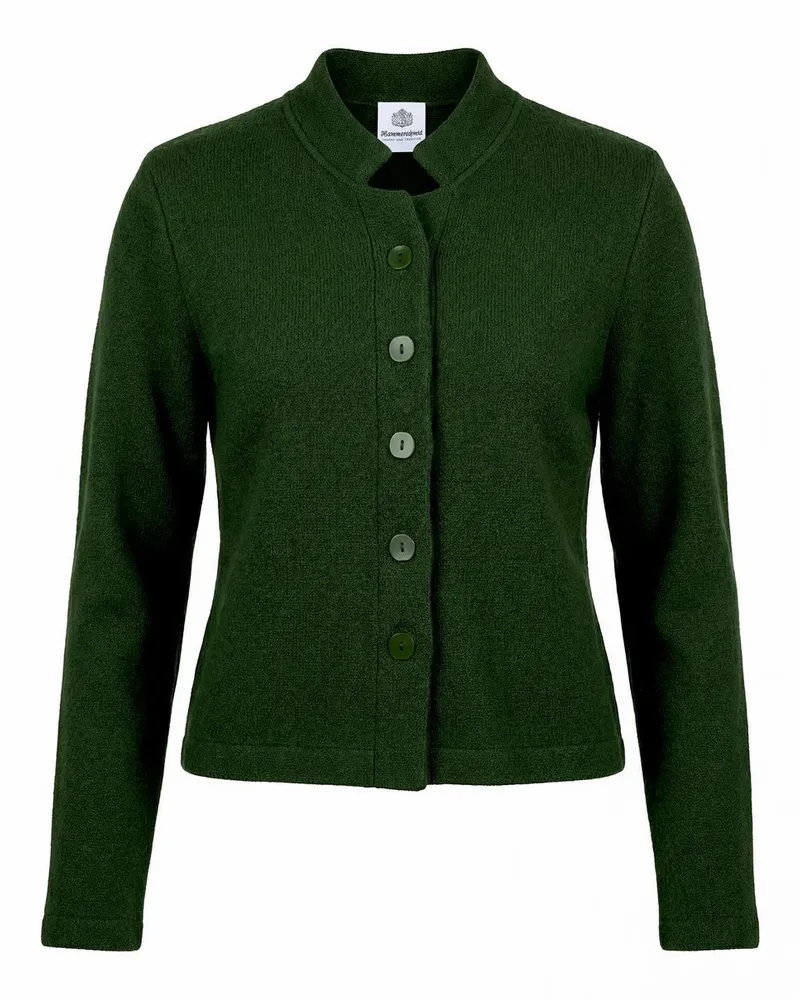 Hammerschmid Strickjacke Stehkragen  grün Grün