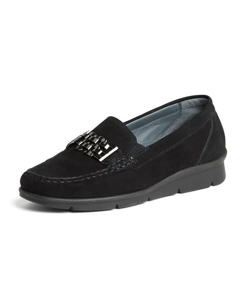 Waldläufer Slipper Inga  schwarz Schwarz
