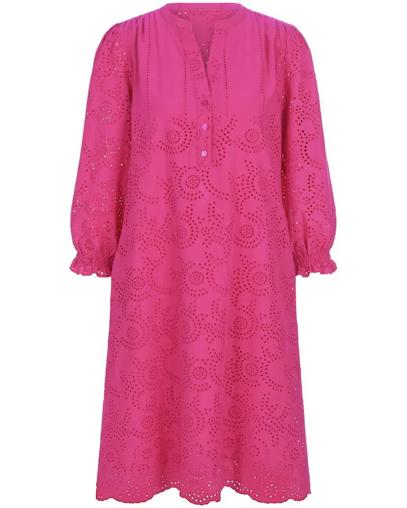 Marcel Ostertag Kleid V-Öffnung am Ausschnitt  pink Pink
