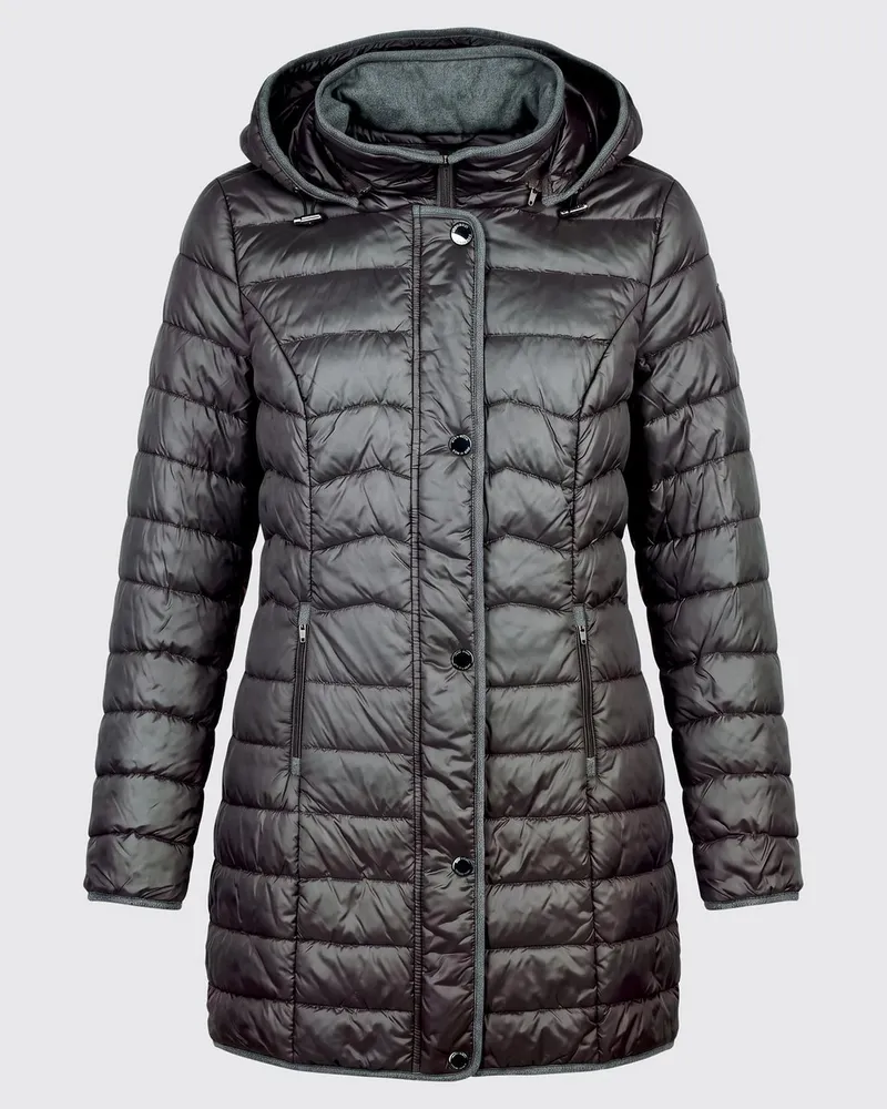 Peter Hahn Long-Steppjacke  grau Grau