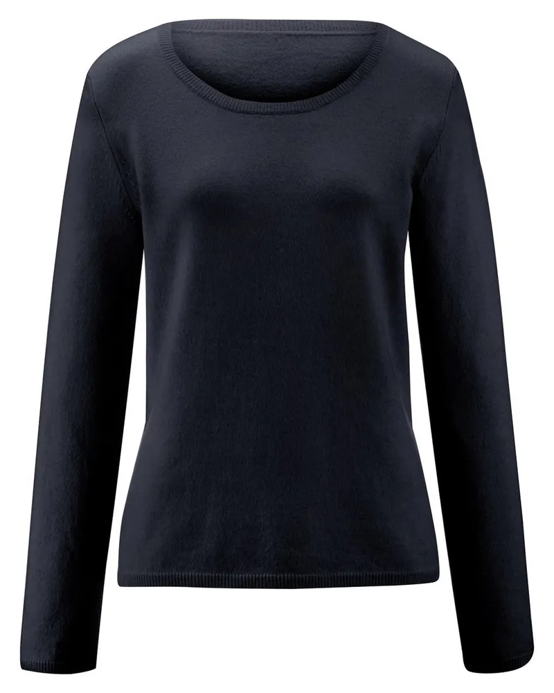 Peter Hahn Rundhals-Pullover aus 100% Premium-Kaschmir  Cashmere blau Blau