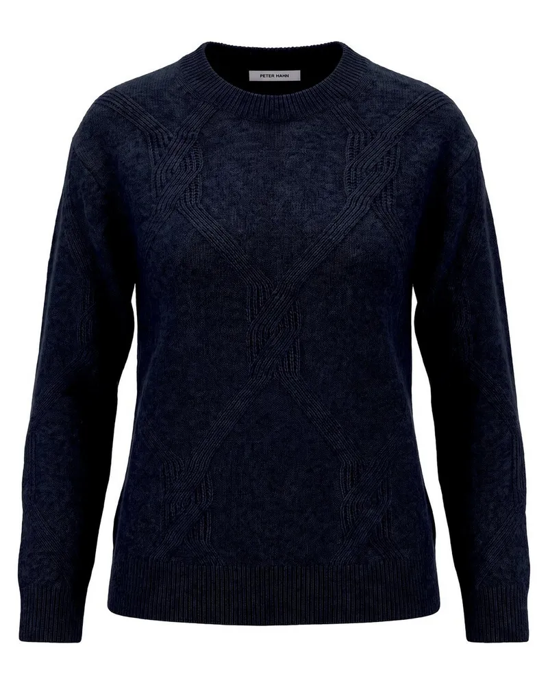 Peter Hahn Rundhals-Pullover  blau Blau