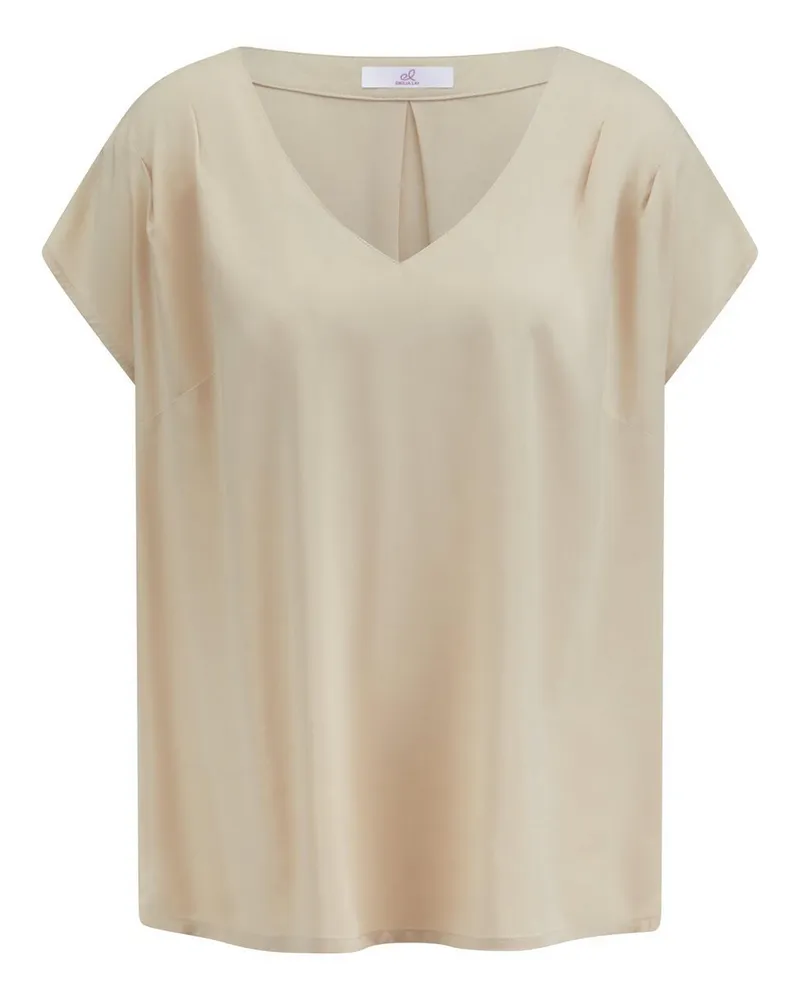 Emilia Lay Bluse V-Ausschnitt  beige Beige