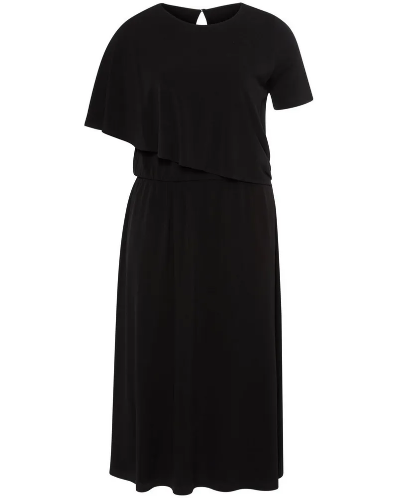 Emilia Lay Heavy-Jersey-Kleid Rundhals-Ausschnitt  schwarz Schwarz