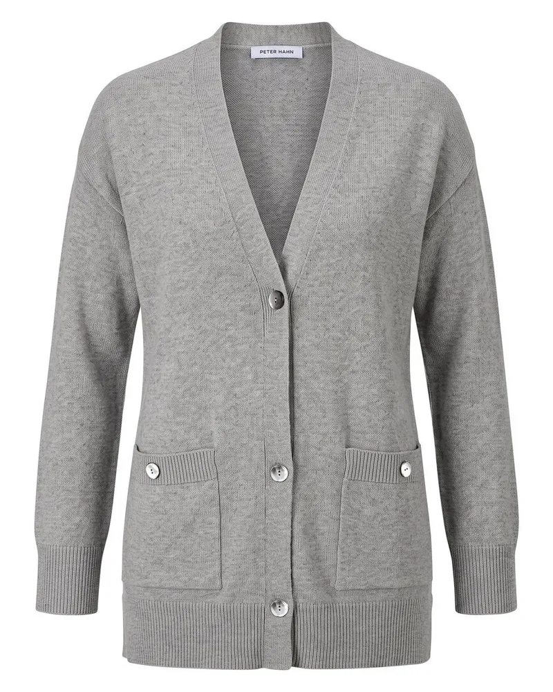 Peter Hahn Long-Strickjacke  grau Grau