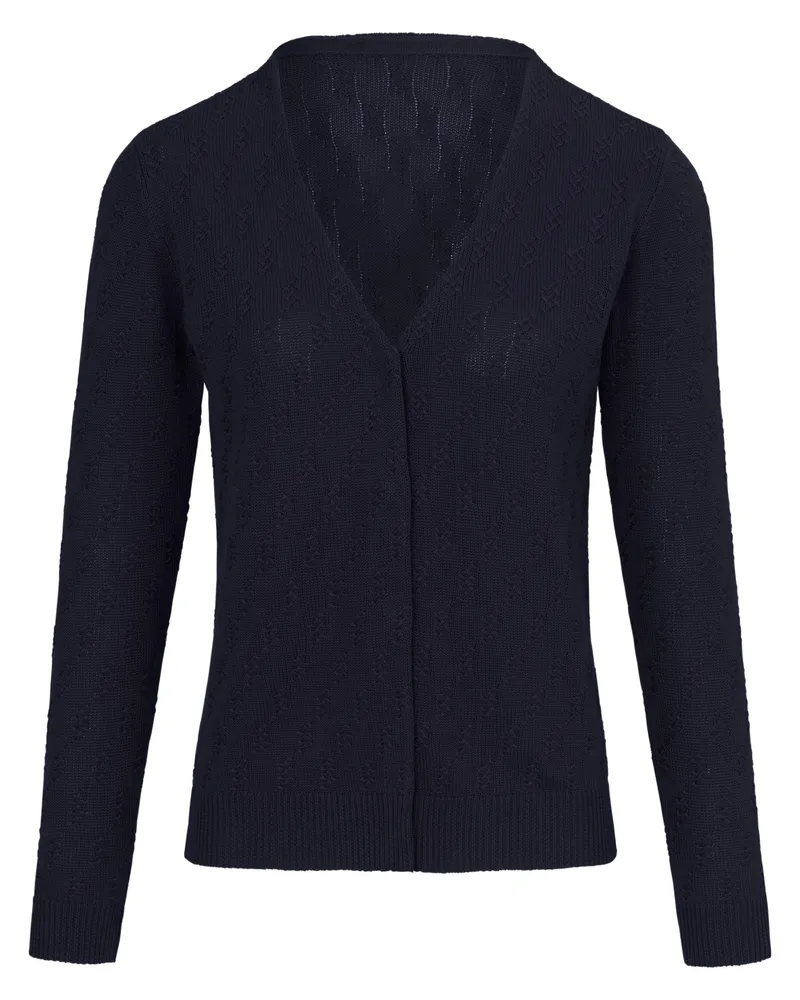 Peter Hahn Strickjacke aus 100% SUPIMA®-Baumwolle  blau Blau