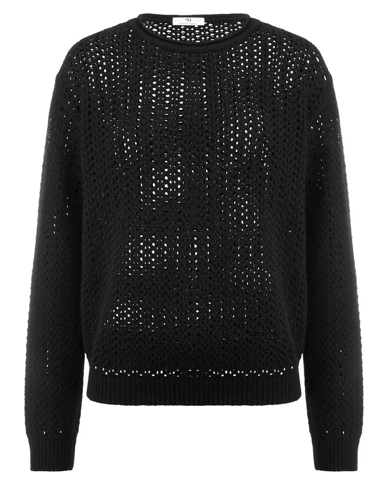 Peter Hahn Rundhals-Pullover  schwarz Schwarz