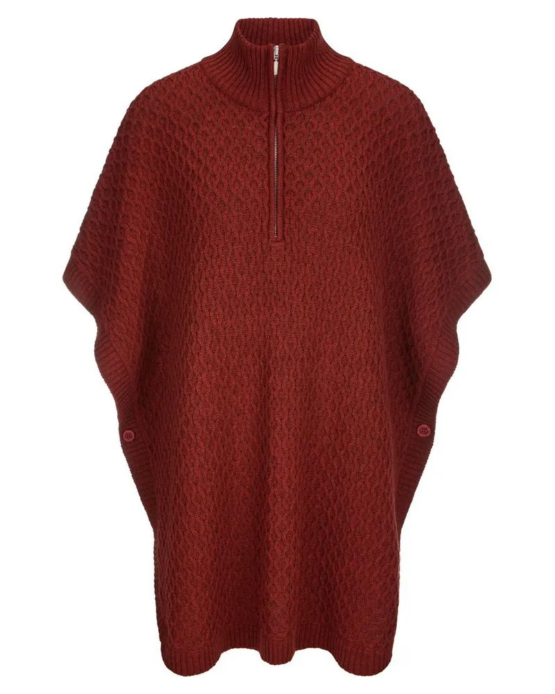 Anna Aura Strick-Poncho  rot Rot