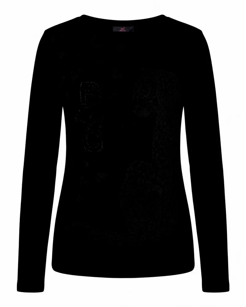 Emilia Lay Rundhals-Shirt  schwarz Schwarz