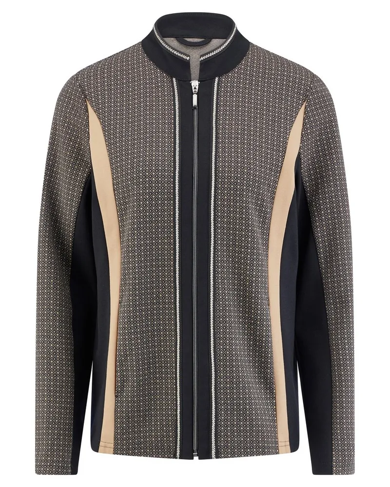 Peter Hahn Jersey-Jacke Stehkragen  schwarz Schwarz